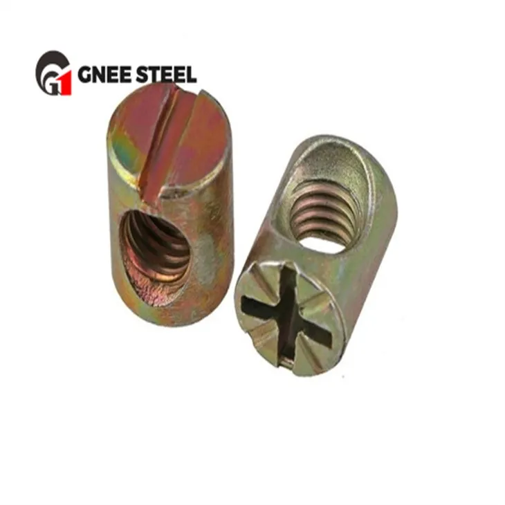 Écrous cylindriques en laiton et cuivre