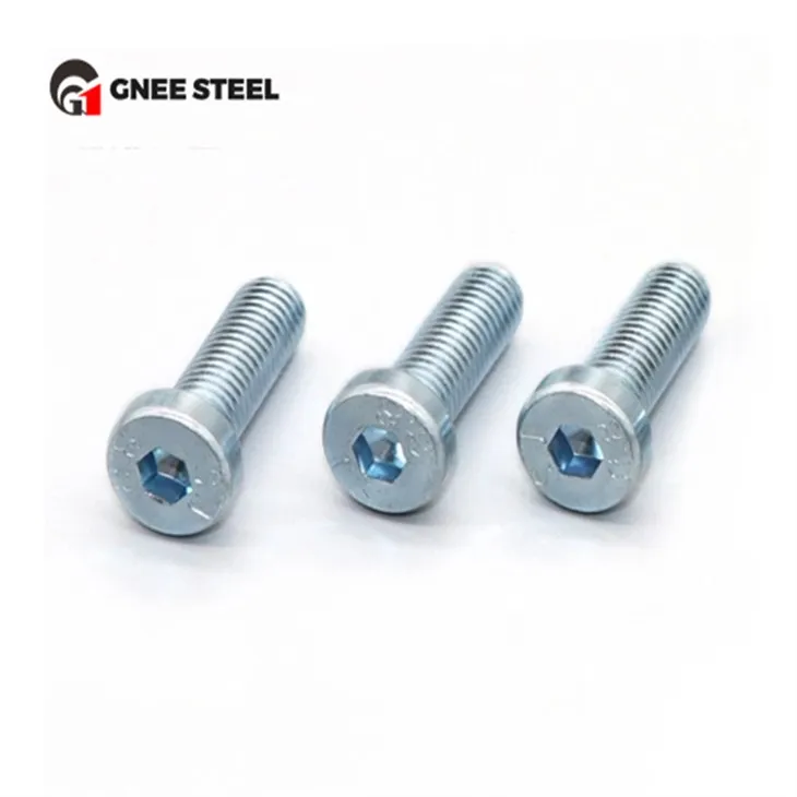 Boulons à six pans creux galvanisés blanc bleu DIN7984